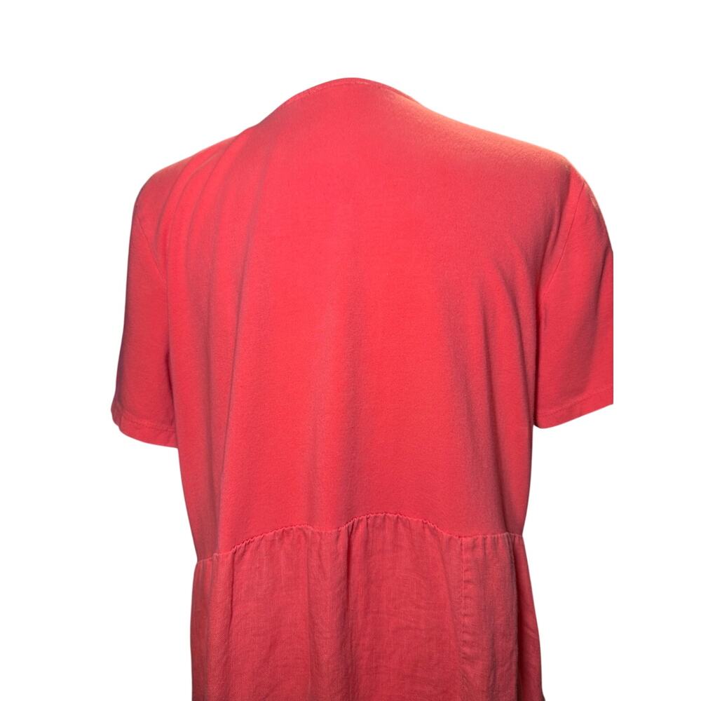 Annabelle 100% Linen Coral Midi Dress, Made In Italy, Lagenlook, Large - Picture 9 of 10
